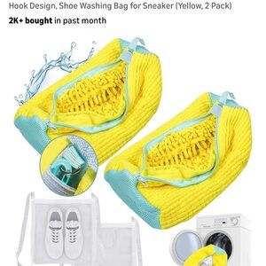Yellow and Blue Shoe Washing Bag for Sneakers